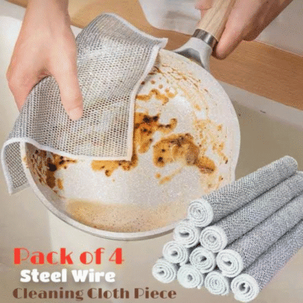 Non-Scratch Steel Wire Dish Cloth (Pack of 4)