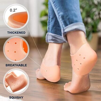Silicone Gel Heel Socks for Cracked Heels & Pain Relief